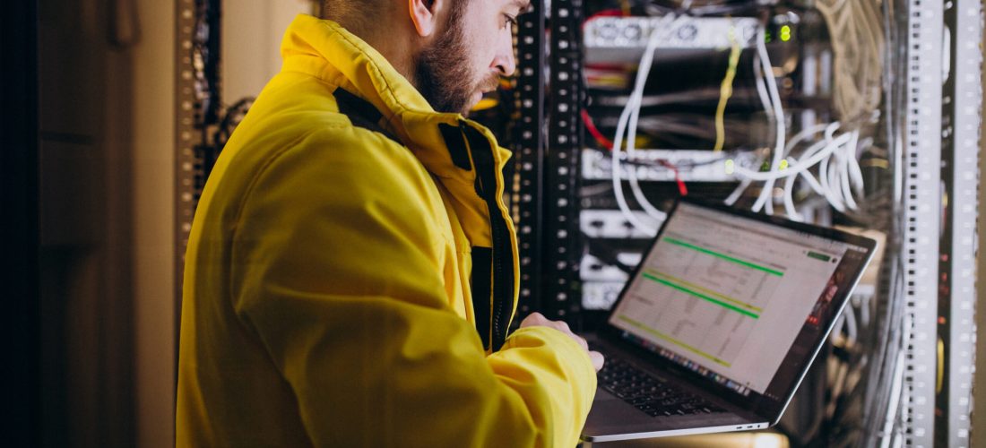 Young man engineer making program analyses
